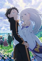 Subaru Natsuki dalam anime Re:Zero dengan ekspresi penuh tekad.